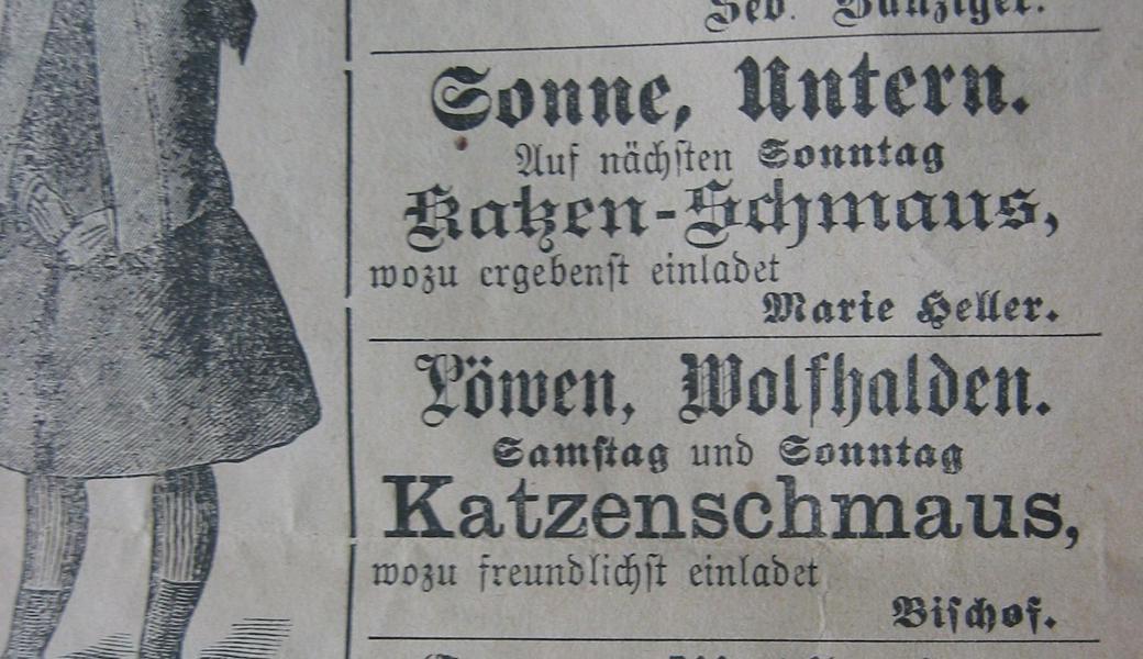 Vor hundert Jahren gehörte der Katzenschmaus in vielen Restaurants zum herbstlichen und winterlichen Angebot.